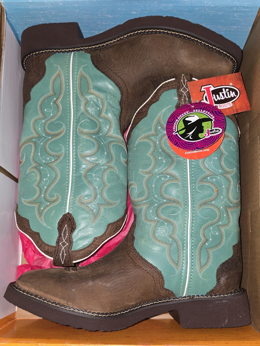 NWT Womens Justin Boots Gypsy Collection 12" Square Toe Size 11B